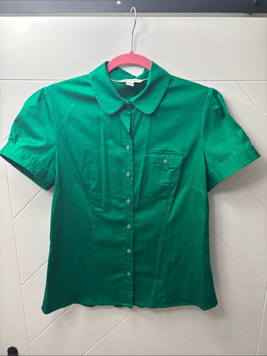 Banana Republic Tops - Banana Republic Emerald Green Short-Sleeve Button Down Shirt